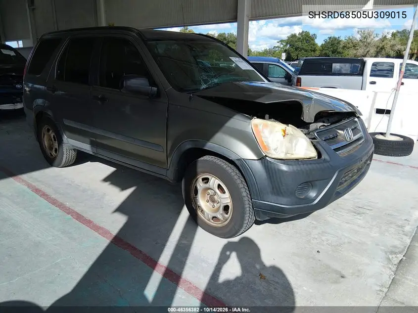 HONDA CR-V 2005, VIN SHSRD68505U309015