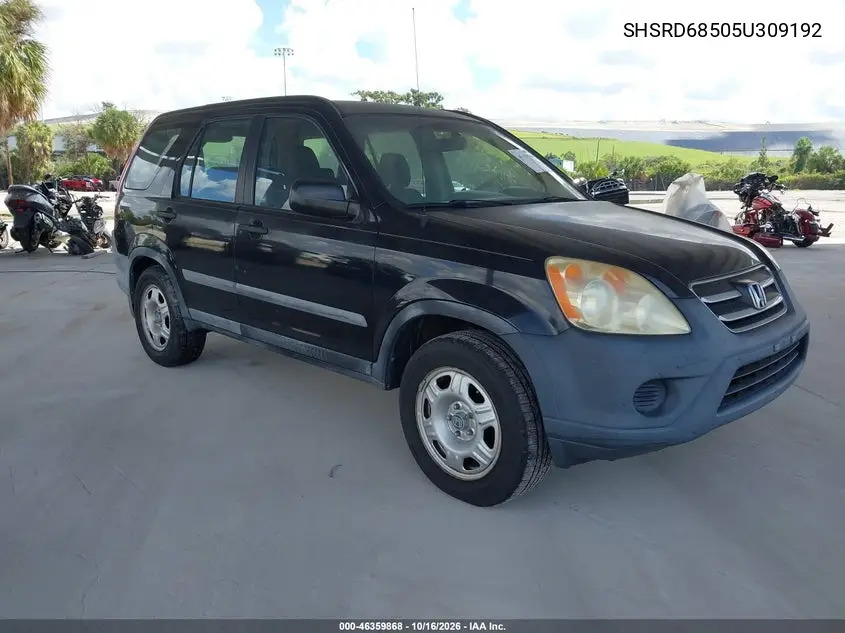 HONDA CR-V 2005, VIN SHSRD68505U309192