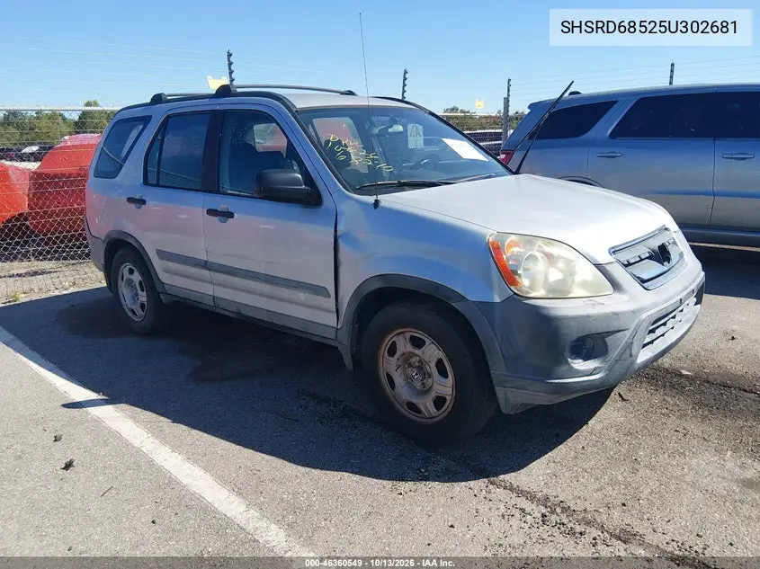 HONDA CR-V 2005, VIN SHSRD68525U302681