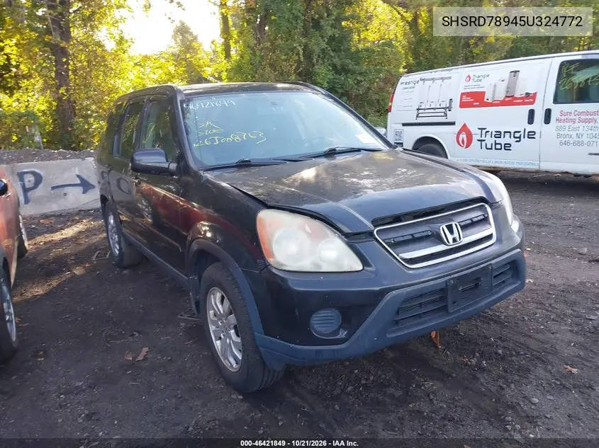 HONDA CR-V 2005, VIN SHSRD78945U324772