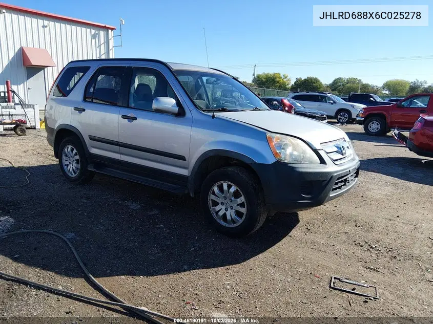 HONDA CR-V 2006, VIN JHLRD688X6C025278