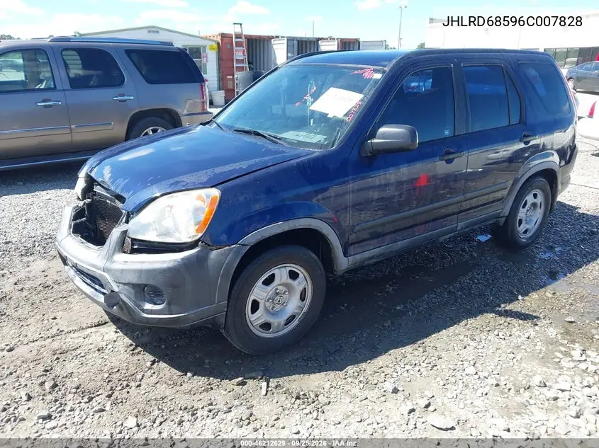 2006 HONDA CR-V VIN JHLRD68596C007828 — фото 2