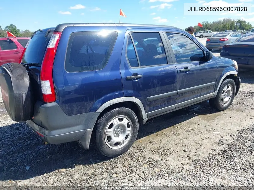 2006 HONDA CR-V VIN JHLRD68596C007828 — фото 4