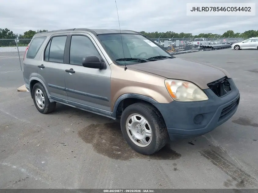 HONDA CR-V 2006, VIN JHLRD78546C054402
