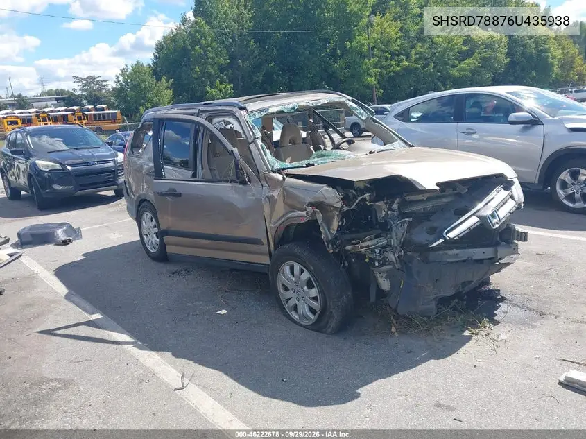 HONDA CR-V 2006, VIN SHSRD78876U435938