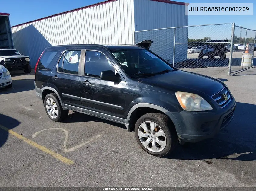 HONDA CR-V 2006, VIN JHLRD68516C000209