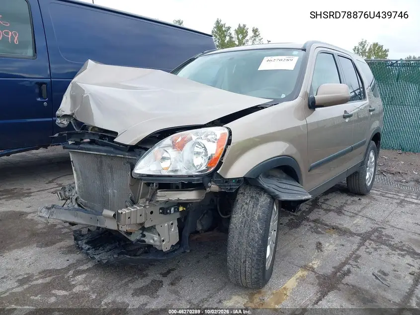 2006 HONDA CR-V VIN SHSRD78876U439746 — фото 2