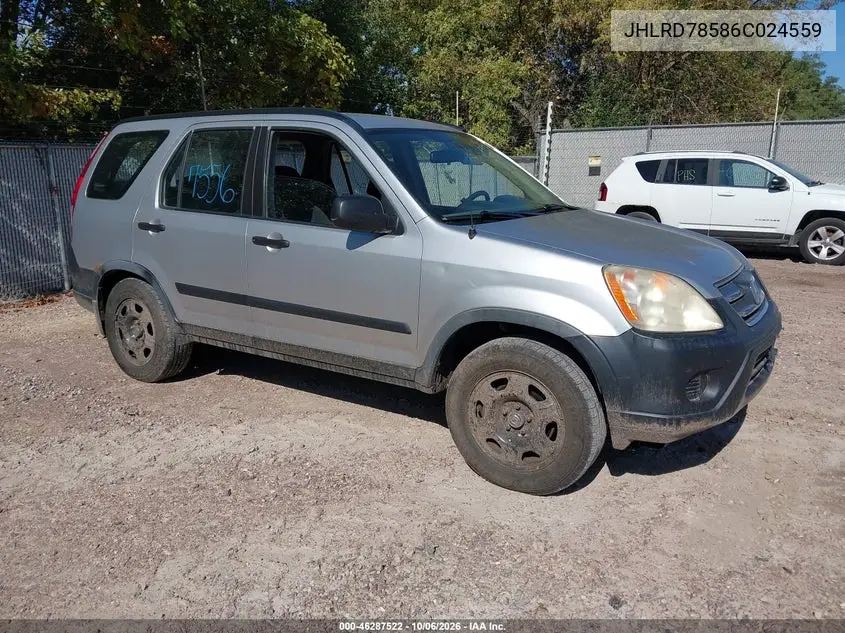 HONDA CR-V 2006, VIN JHLRD78586C024559