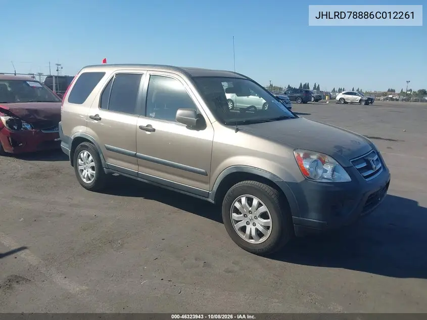 HONDA CR-V 2006, VIN JHLRD78886C012261