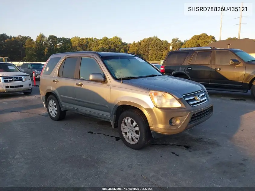 HONDA CR-V 2006, VIN SHSRD78826U435121
