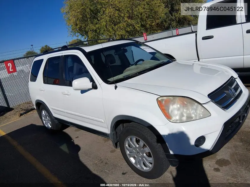 HONDA CR-V 2006, VIN JHLRD78946C045122