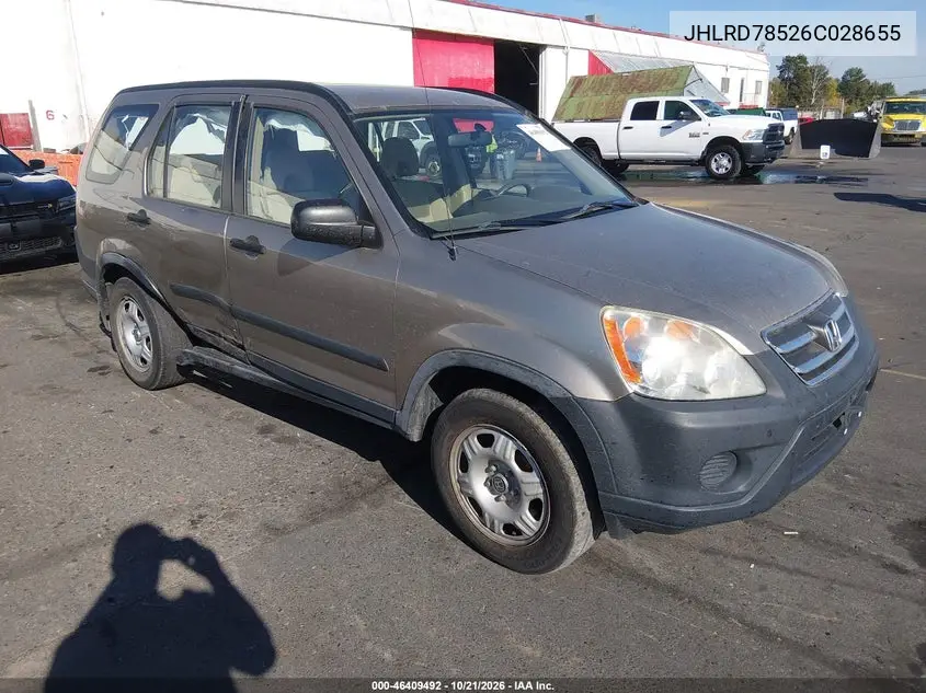 HONDA CR-V 2006, VIN JHLRD78526C028655