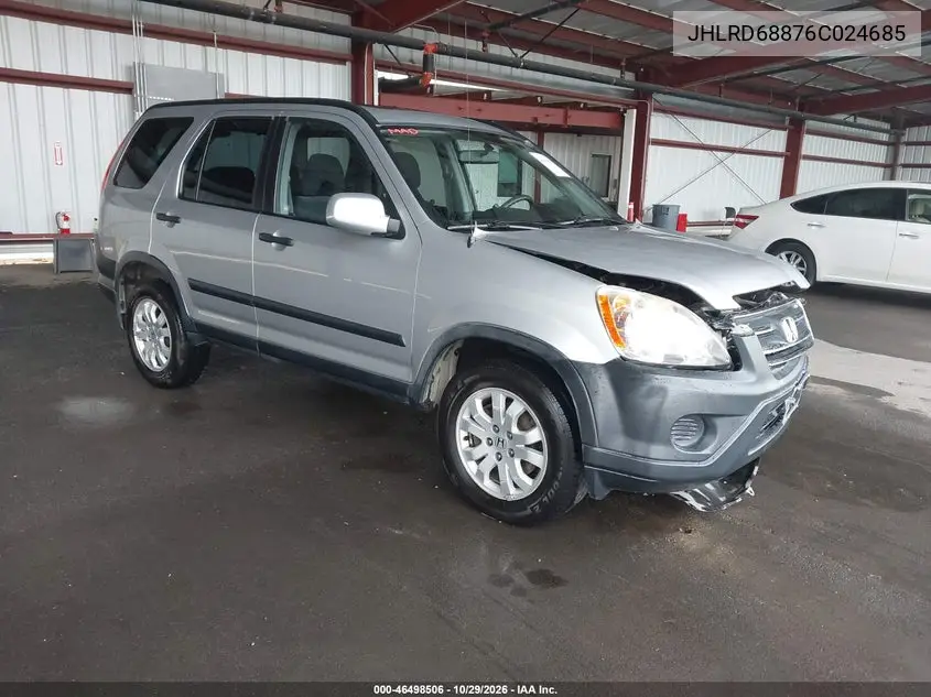 HONDA CR-V 2006, VIN JHLRD68876C024685