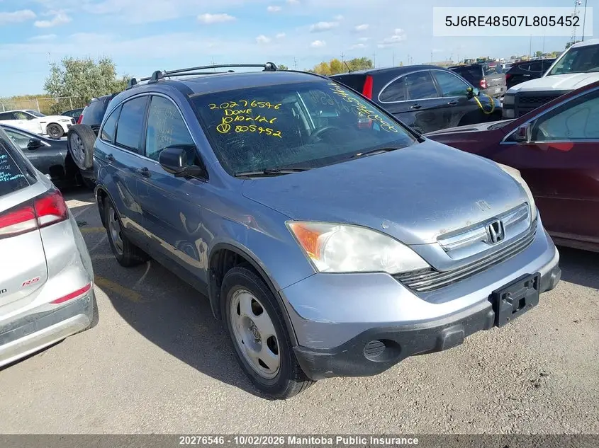 HONDA CR-V 2007, VIN 5J6RE48507L805452