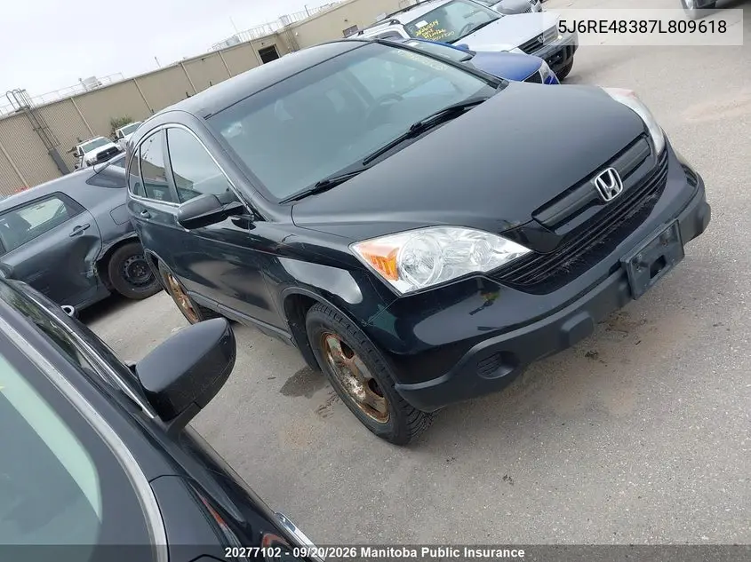 HONDA CR-V 2007, VIN 5J6RE48387L809618