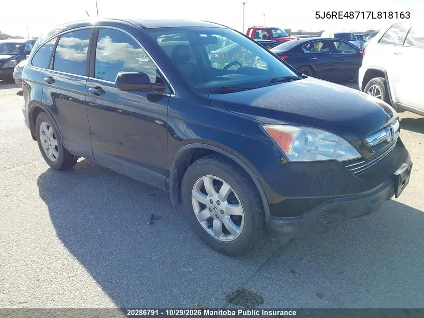 HONDA CR-V 2007, VIN 5J6RE48717L818163