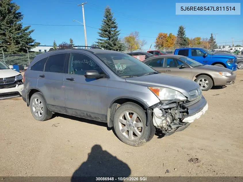 HONDA CR-V 2007, VIN 5J6RE48547L811514