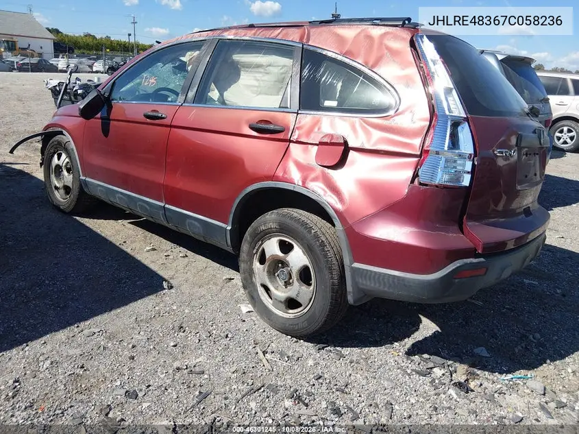 2007 HONDA CR-V VIN JHLRE48367C058236 — фото 3