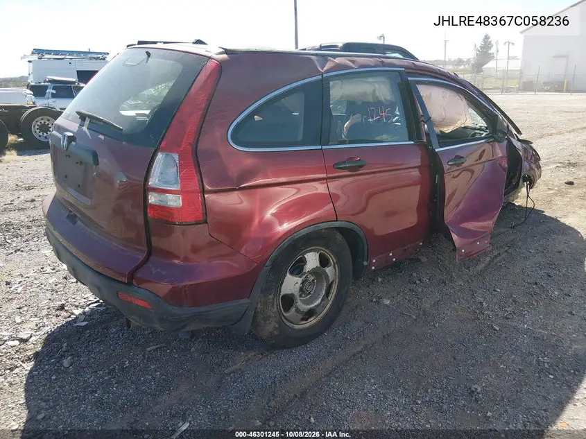 2007 HONDA CR-V VIN JHLRE48367C058236 — фото 4