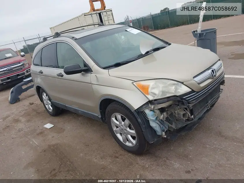HONDA CR-V 2007, VIN JHLRE48587C058692