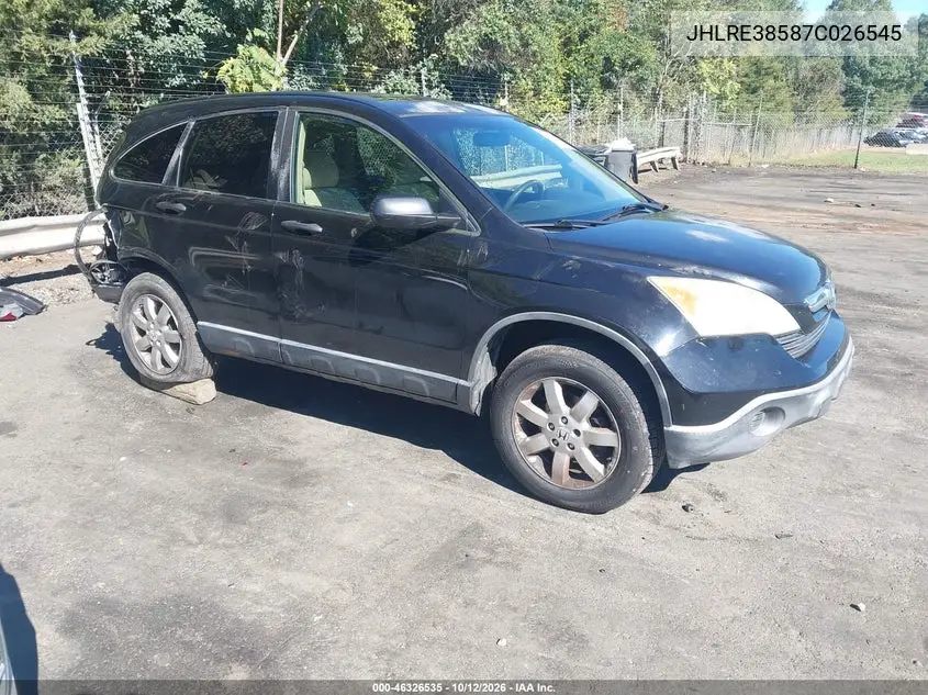 HONDA CR-V 2007, VIN JHLRE38587C026545