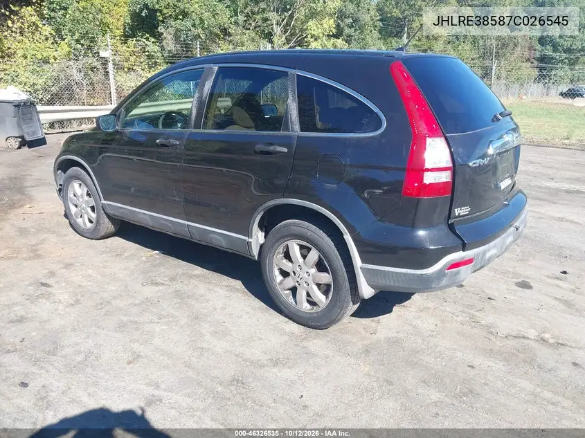 2007 HONDA CR-V VIN JHLRE38587C026545 — фото 3