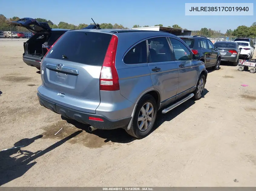 2007 HONDA CR-V VIN JHLRE38517C019940 — фото 4