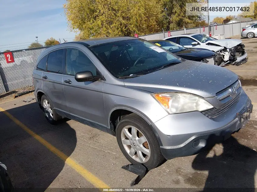 HONDA CR-V 2007, VIN JHLRE48587C017432