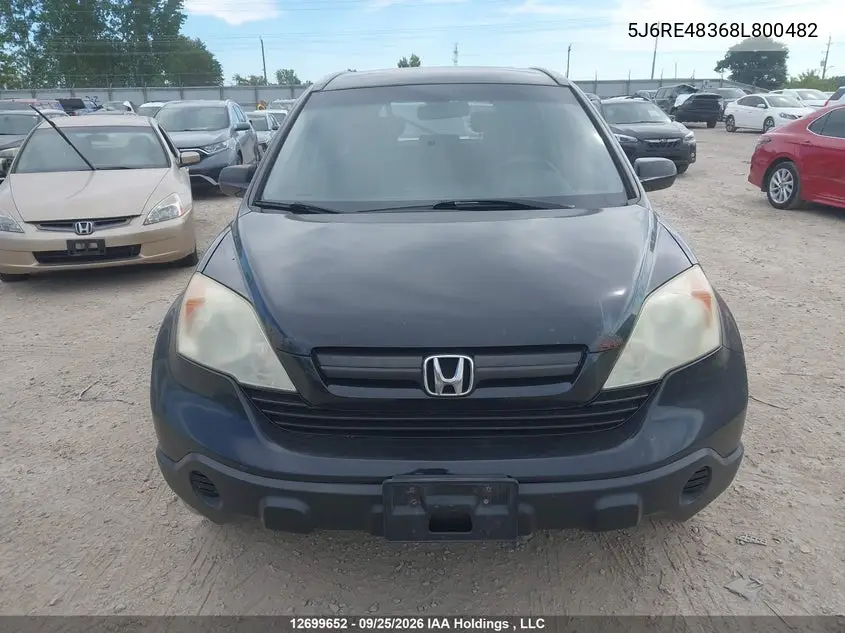 2008 HONDA CR-V VIN 5J6RE48368L800482 — фото 12