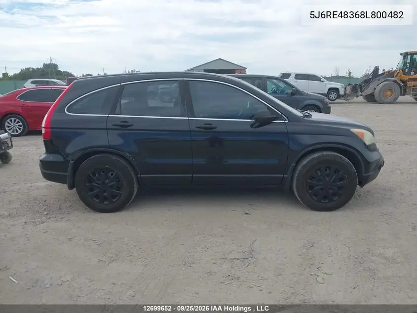 2008 HONDA CR-V VIN 5J6RE48368L800482 — фото 13