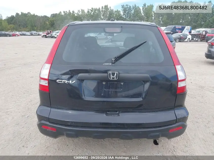 2008 HONDA CR-V VIN 5J6RE48368L800482 — фото 16