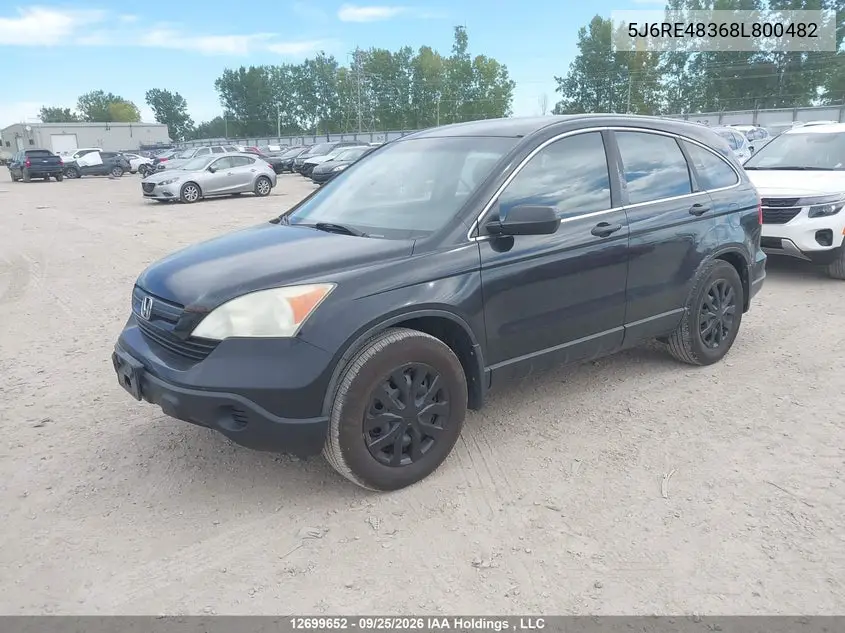 2008 HONDA CR-V VIN 5J6RE48368L800482 — фото 5