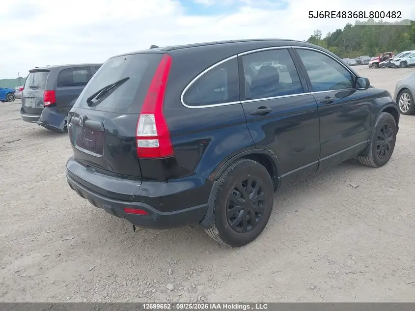 2008 HONDA CR-V VIN 5J6RE48368L800482 — фото 7