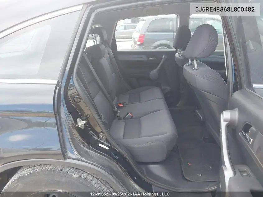 2008 HONDA CR-V VIN 5J6RE48368L800482 — фото 8