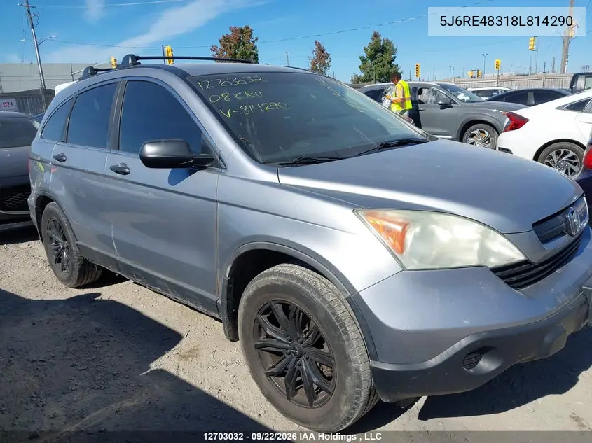 HONDA CR-V 2008, VIN 5J6RE48318L814290