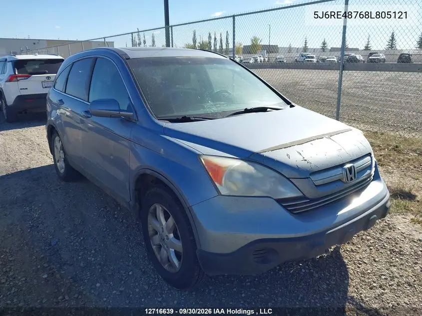 HONDA CR-V 2008, VIN 5J6RE48768L805121