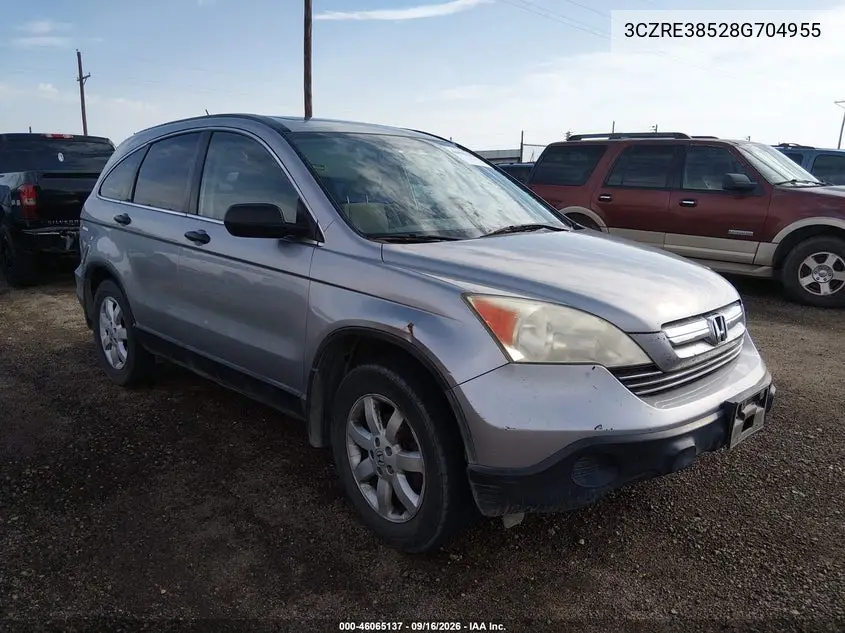 HONDA CR-V 2008, VIN 3CZRE38528G704955