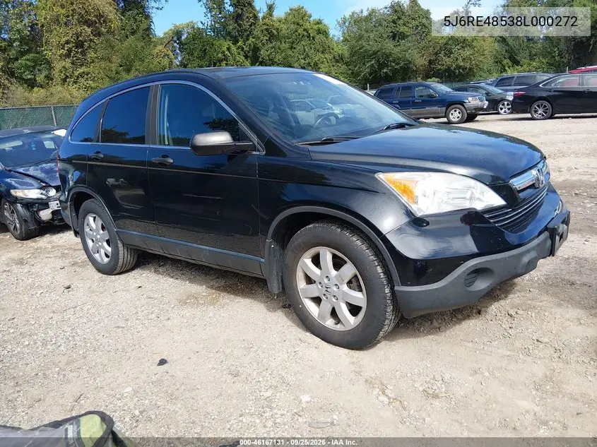HONDA CR-V 2008, VIN 5J6RE48538L000272