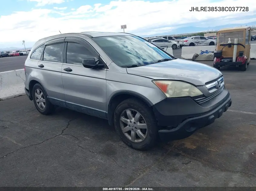 HONDA CR-V 2008, VIN JHLRE38538C037728