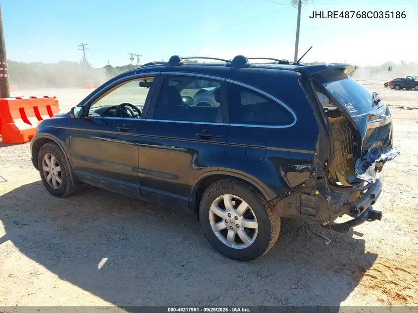 2008 HONDA CR-V VIN JHLRE48768C035186 — фото 3