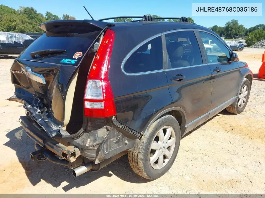 2008 HONDA CR-V VIN JHLRE48768C035186 — фото 4