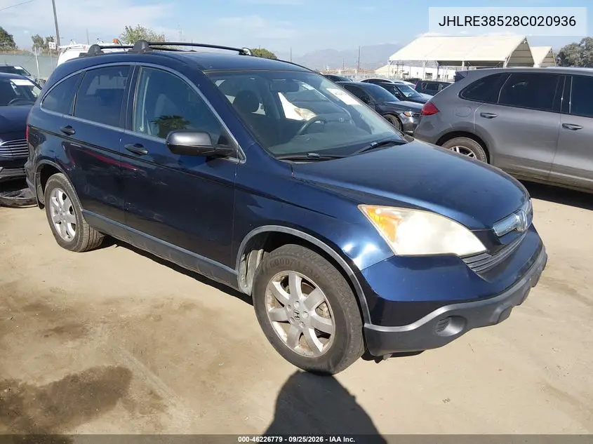HONDA CR-V 2008, VIN JHLRE38528C020936