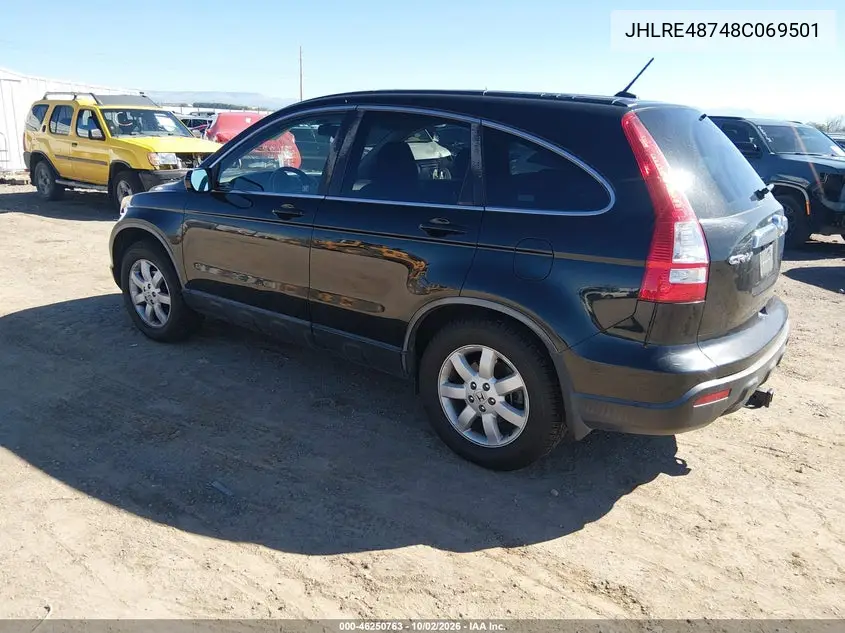 2008 HONDA CR-V VIN JHLRE48748C069501 — фото 3