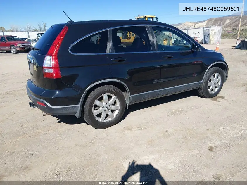 2008 HONDA CR-V VIN JHLRE48748C069501 — фото 4