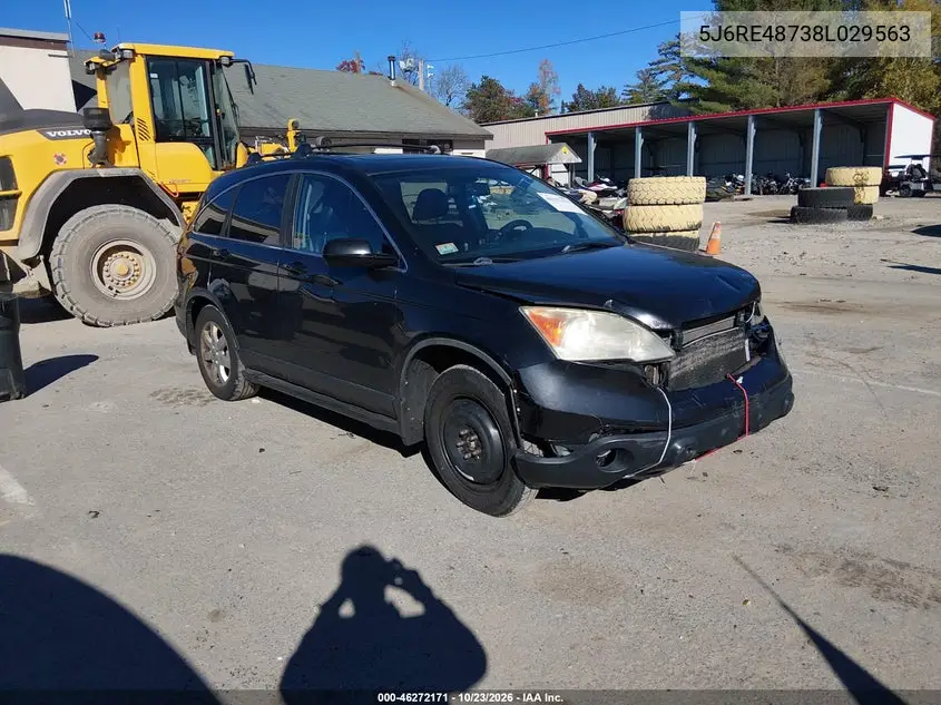 HONDA CR-V 2008, VIN 5J6RE48738L029563