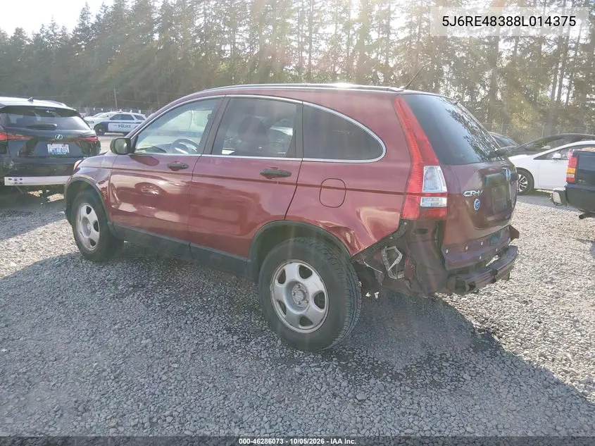 2008 HONDA CR-V VIN 5J6RE48388L014375 — фото 3