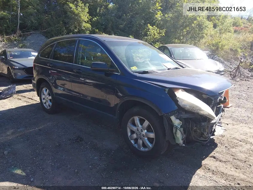 HONDA CR-V 2008, VIN JHLRE48598C021653