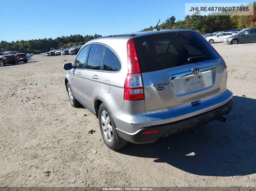2008 HONDA CR-V VIN JHLRE48788C077455 — фото 3