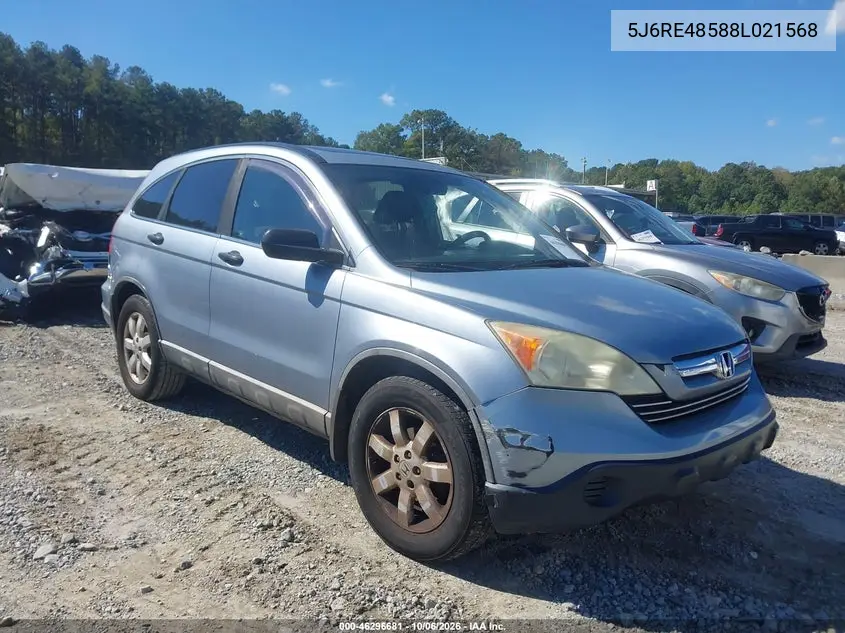 HONDA CR-V 2008, VIN 5J6RE48588L021568