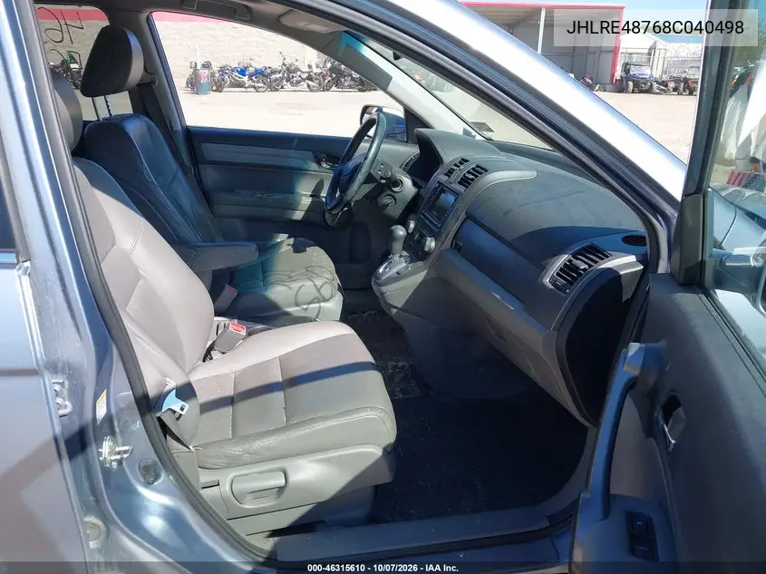 2008 HONDA CR-V VIN JHLRE48768C040498 — фото 5